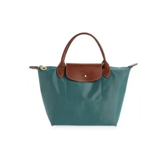 LONGCHAMP Mini Le Pliage Handbag in Turquoise Blue - Picture 6 of 7